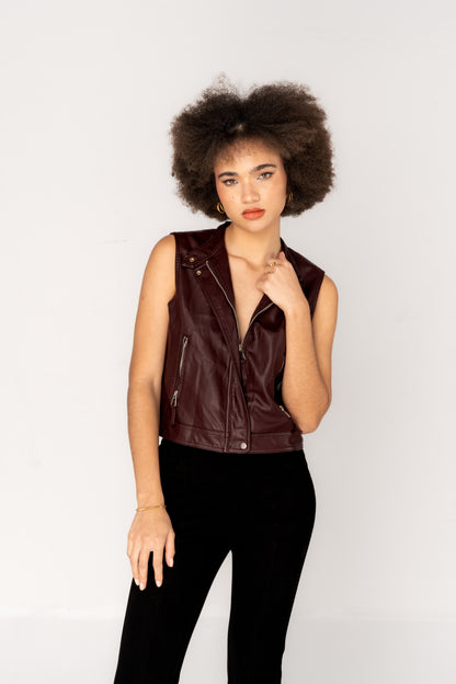 Amelia Faux-Leather Vest