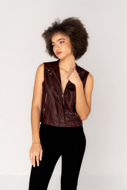 Amelia Faux-Leather Vest