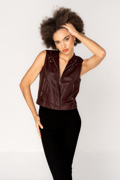 Amelia Faux-Leather Vest